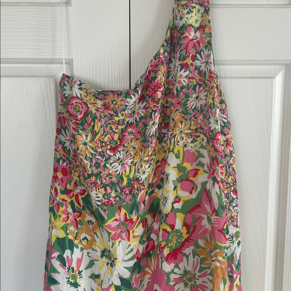 Anthropologie Sarah Campbell Floral One Shoulder Ruffle Hem Maxi Dress **Sz S**🌸 - Picture 3 of 7